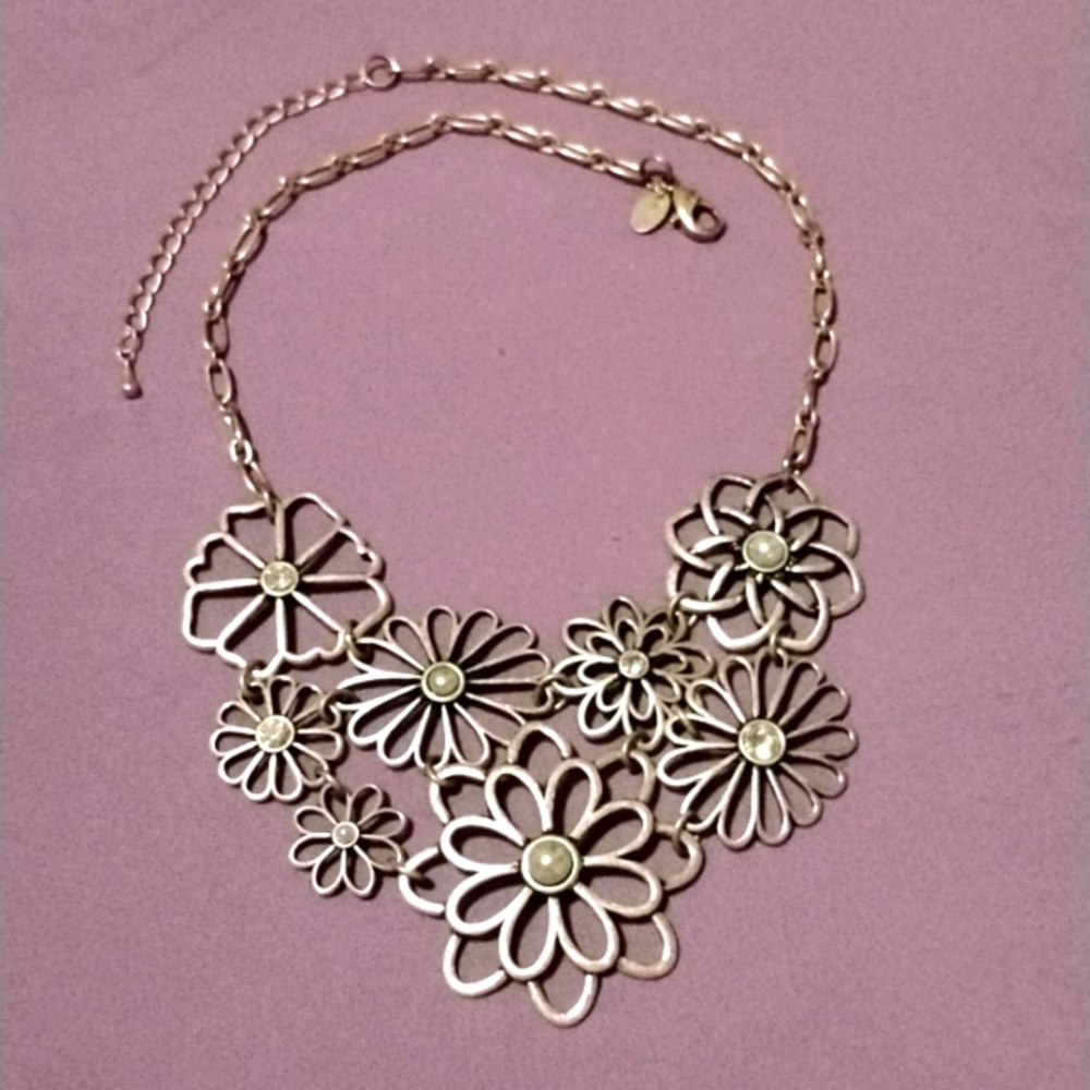 🪷 LIA SOPHIA - Pearl & Rhinestone Floral/ Prom, Wedding, Evening Wear